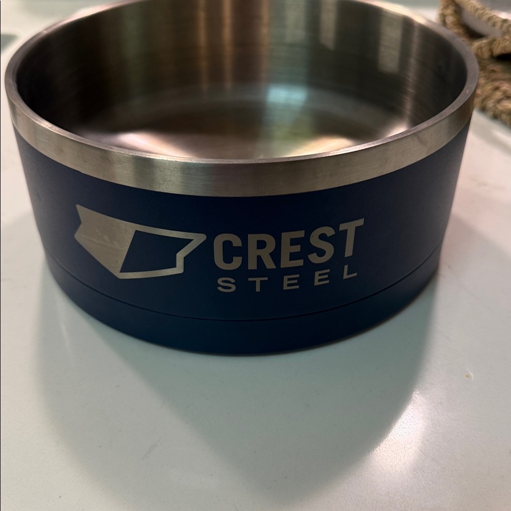 Crest Steel Blue and Silver Bowl